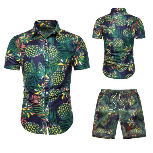 Conjunto Africano para Hombre: Camisa y Pantalones Cortos