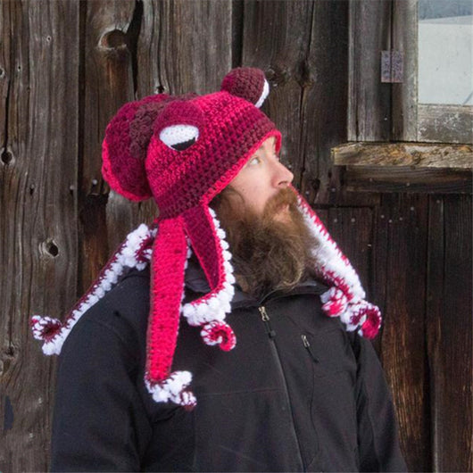 Gorro de Pulpo Tejido a Mano - Diseño Divertido y Único en Lana - Image 3