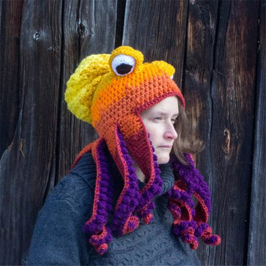 Gorro de Pulpo Tejido a Mano - Diseño Divertido y Único en Lana - Image 5