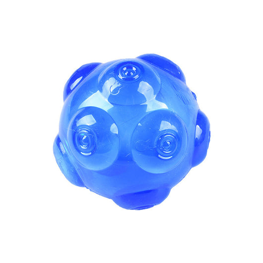 Translucent blue pet toy ball with textured nubs, designed for dogs to chew and play with. - Image 10