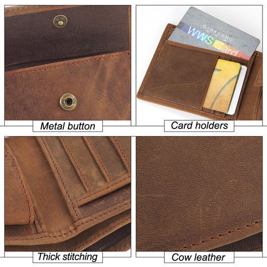 Billetera de Cuero Genuino para Hombres - Cuero Crazy Horse Premium - Image 9