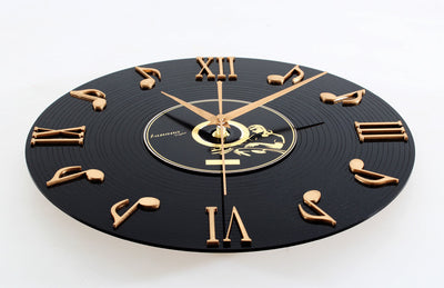Reloj de Pared Estéreo 3D Notas Musicales Retro Dorado - Disco Vinilo Vintage - Image 6