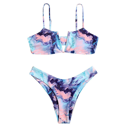 Bikini Tie-Dye Estilo Europeo - Traje de Baño Dividido de Moda - Image 7