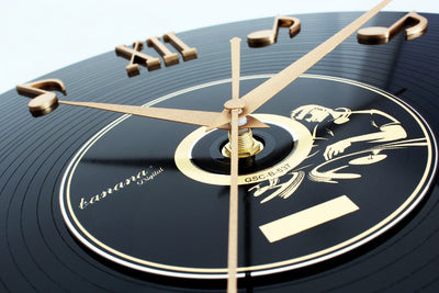 Reloj de Pared Estéreo 3D Notas Musicales Retro Dorado - Disco Vinilo Vintage - Image 4