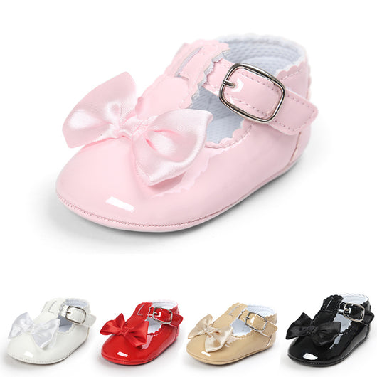 Zapatos de Princesa para Bebé con Moño y Espejo Brillante - Image 8