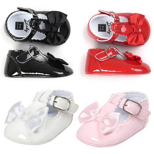 Zapatos de Princesa para Bebé con Moño y Espejo Brillante - Image 9