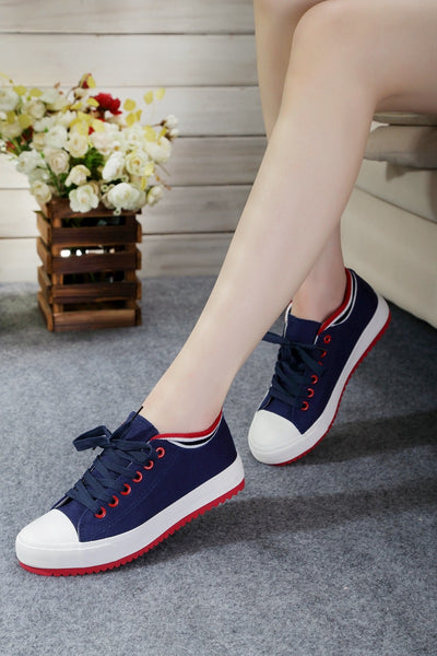 Zapatos de Lona Ligeros y Equilibrados para Mujer con Ribete de Color Sólido - Image 16