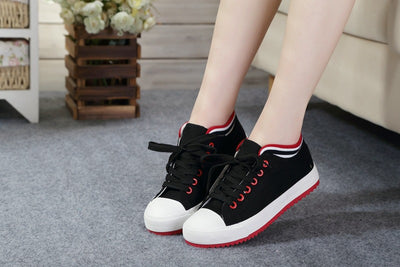 Zapatos de Lona Ligeros y Equilibrados para Mujer con Ribete de Color Sólido - Image 11