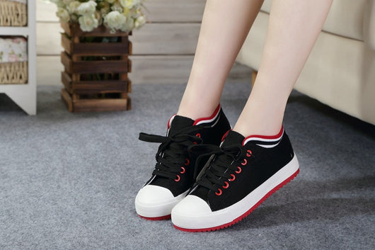 Zapatos de Lona Ligeros y Equilibrados para Mujer con Ribete de Color Sólido - Image 11
