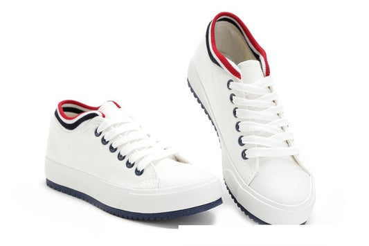 Zapatos de Lona Ligeros y Equilibrados para Mujer con Ribete de Color Sólido - Image 2