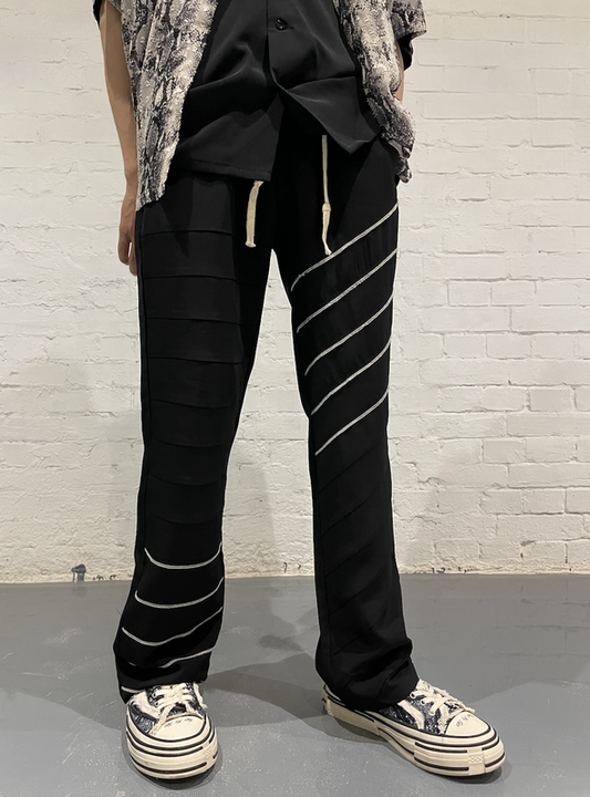 Pantalones Micro-Acampanados Drapeados Ultrafinos - Image 2