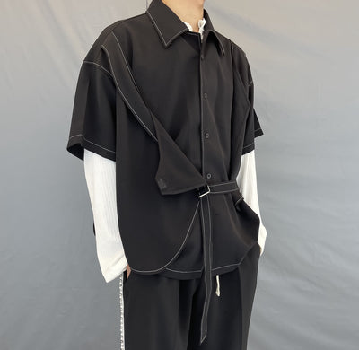 Chaleco Casual Negro de Manga Corta Unisex - Image 9