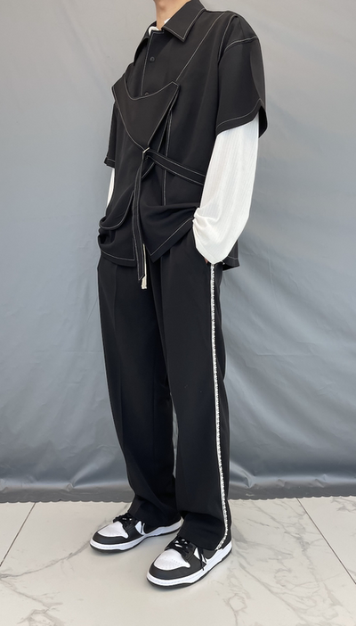 Chaleco Casual Negro de Manga Corta Unisex - Image 6