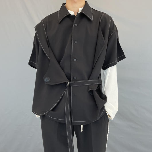 Chaleco Casual Negro de Manga Corta Unisex - Image 8