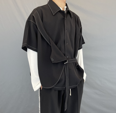 Chaleco Casual Negro de Manga Corta Unisex - Image 3