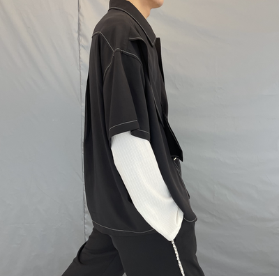 Chaleco Casual Negro de Manga Corta Unisex - Image 4
