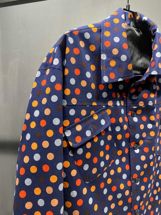 Chaqueta Delgada Azul Marino con Lunares Arcoíris - Estilo Urbano - Image 4