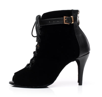 Botas de Tacón Alto para Baile Latino Mujer Negro - Image 10