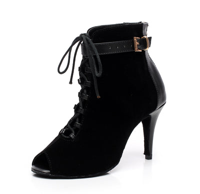 Botas de Tacón Alto para Baile Latino Mujer Negro - Image 9