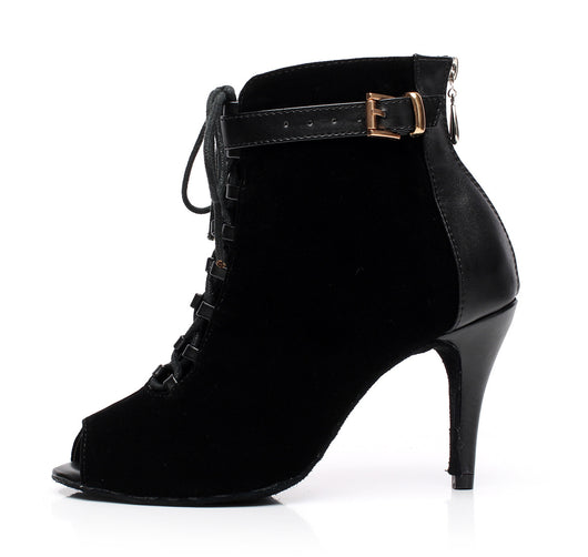Botas de Tacón Alto para Baile Latino Mujer Negro - Image 4