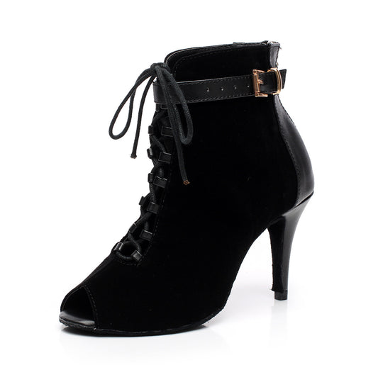 Botas de Tacón Alto para Baile Latino Mujer Negro