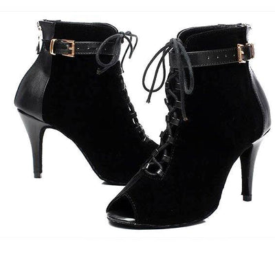 Botas de Tacón Alto para Baile Latino Mujer Negro - Image 5