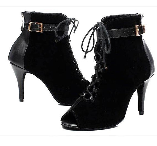 Botas de Tacón Alto para Baile Latino Mujer Negro - Image 5