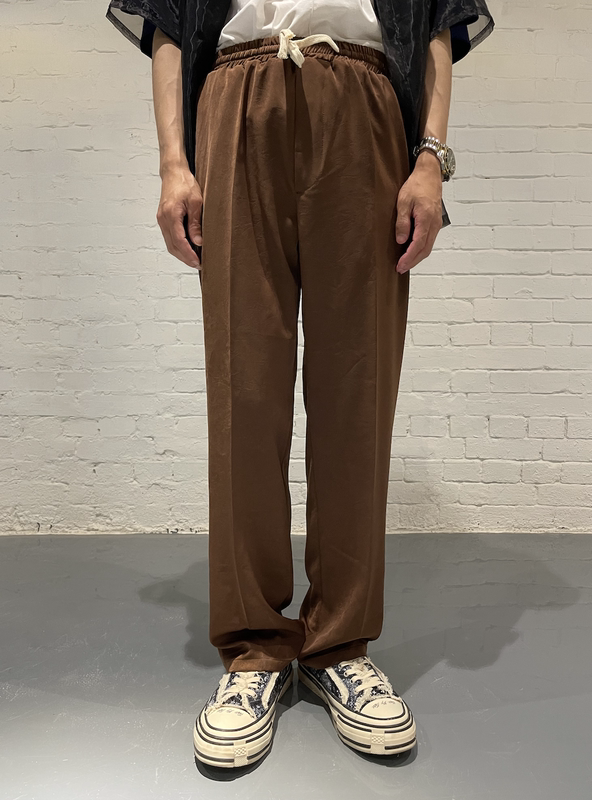 Pantalón Ancho Caramelo Talle Alto Drapeado Ligero Primavera Verano - Image 3