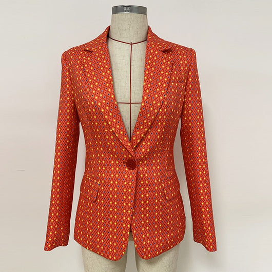 Blazer Floral de Un Botón para Mujer - Catwalk Suit - Image 7