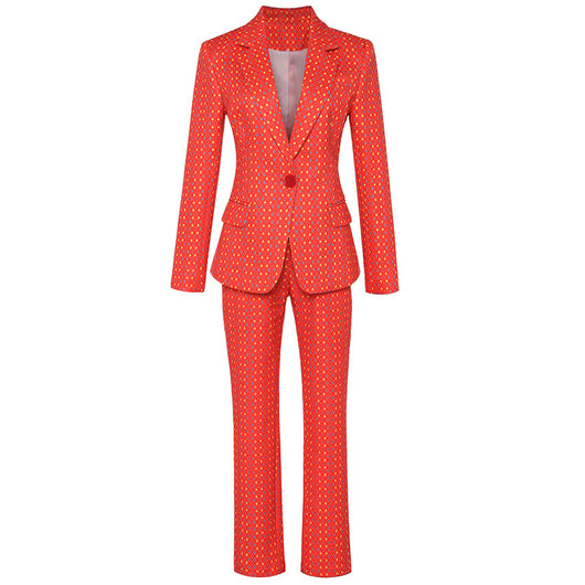 Blazer Floral de Un Botón para Mujer - Catwalk Suit