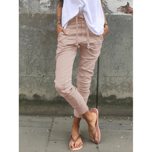 Pantalones Casuales de Cintura Elástica con Micro Stretch - Image 2