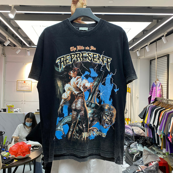 Camiseta Suelta con Estampado de Letras
