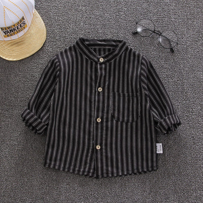 Camisa de Cuadros Infantil Estilo Coreano Suelta con Solapa Manga Larga - Image 4
