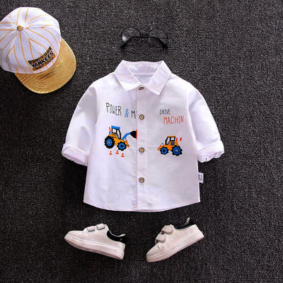 Camisa de Cuadros Infantil Estilo Coreano Suelta con Solapa Manga Larga - Image 6
