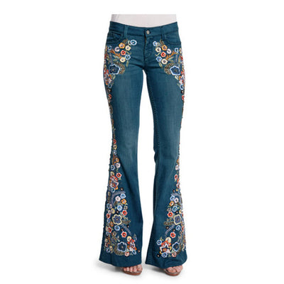 Pantalones Acampanados Slim Bordados con Efecto Reductor - Image 3