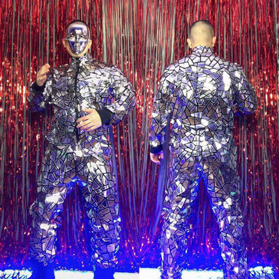 Mono Plateado Holográfico para Danza Mecánica y Presentaciones