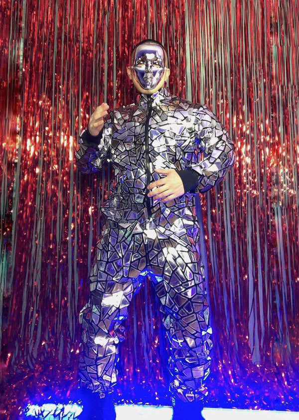 Mono Plateado Holográfico para Danza Mecánica y Presentaciones
