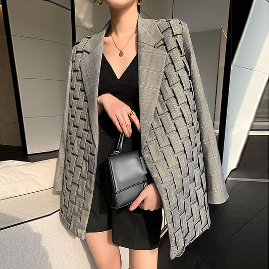 Blazer Cuadrille Retro para Mujer