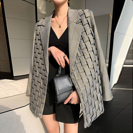Blazer Cuadrille Retro para Mujer