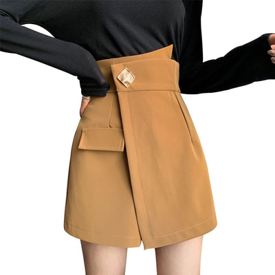 Falda Pantalón Talla Grande Cintura Alta Irregular Ancha - Image 8