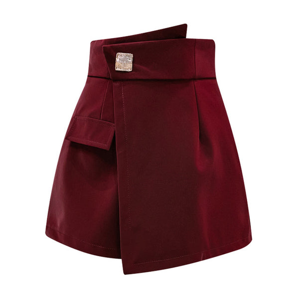 Falda Pantalón Talla Grande Cintura Alta Irregular Ancha