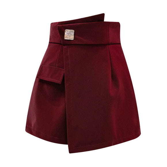 Falda Pantalón Talla Grande Cintura Alta Irregular Ancha