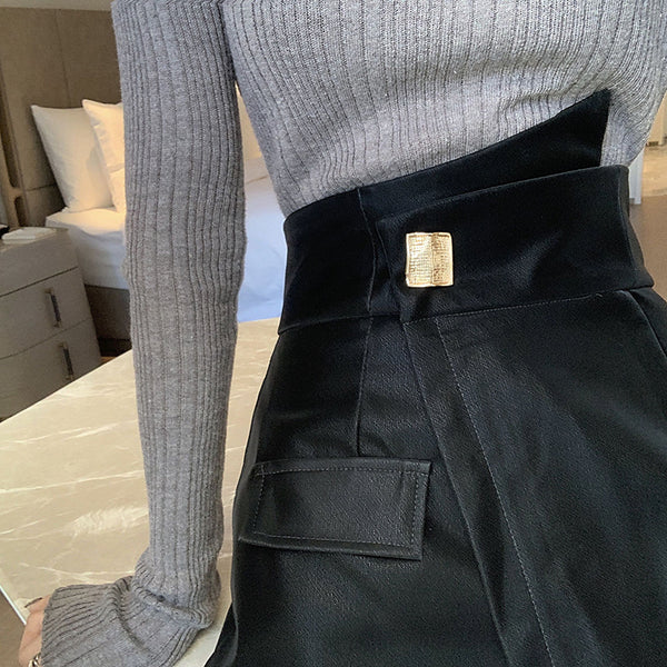 Falda Pantalón Talla Grande Cintura Alta Irregular Ancha