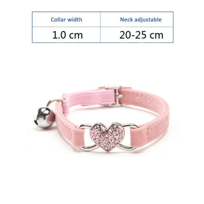 Collar Ajustable de Felpa para Perro y Gato con Diamante de Agua y Cascabel - Image 7