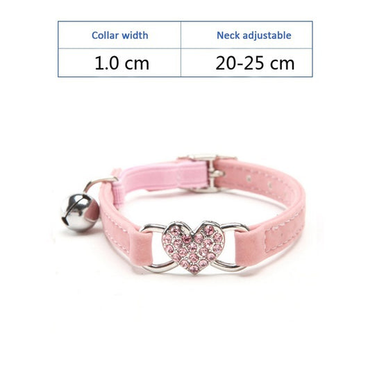 Collar Ajustable de Felpa para Perro y Gato con Diamante de Agua y Cascabel - Image 7