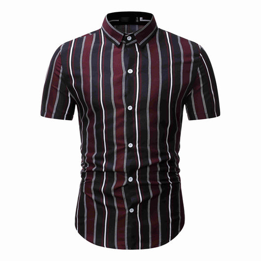 Playera Casual Hombre Rayas Manga Corta - Image 8
