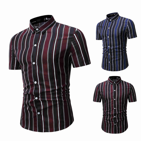 Playera Casual Hombre Rayas Manga Corta