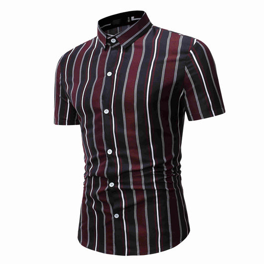 Playera Casual Hombre Rayas Manga Corta - Image 2