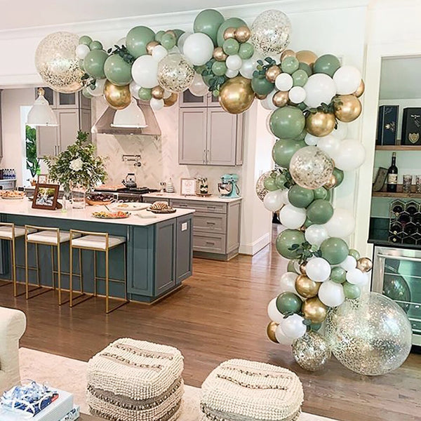 Set de Globos Decorativos Vintage Pasta de Frijol Verde
