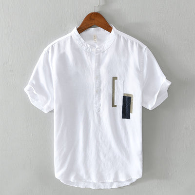 Camisa Casual de Algodón y Lino para Hombre - Image 8